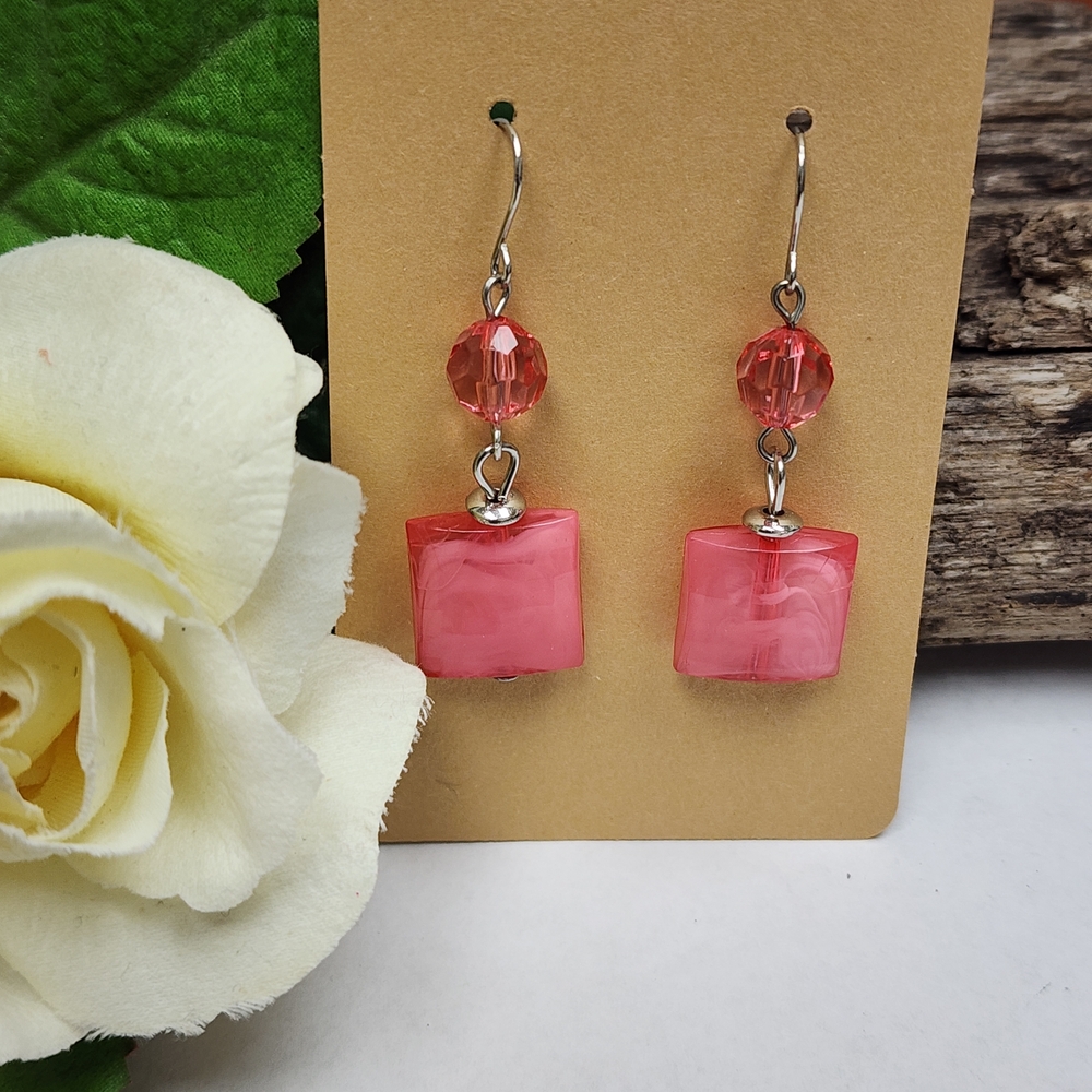Elegant Pink Dangle Earrings